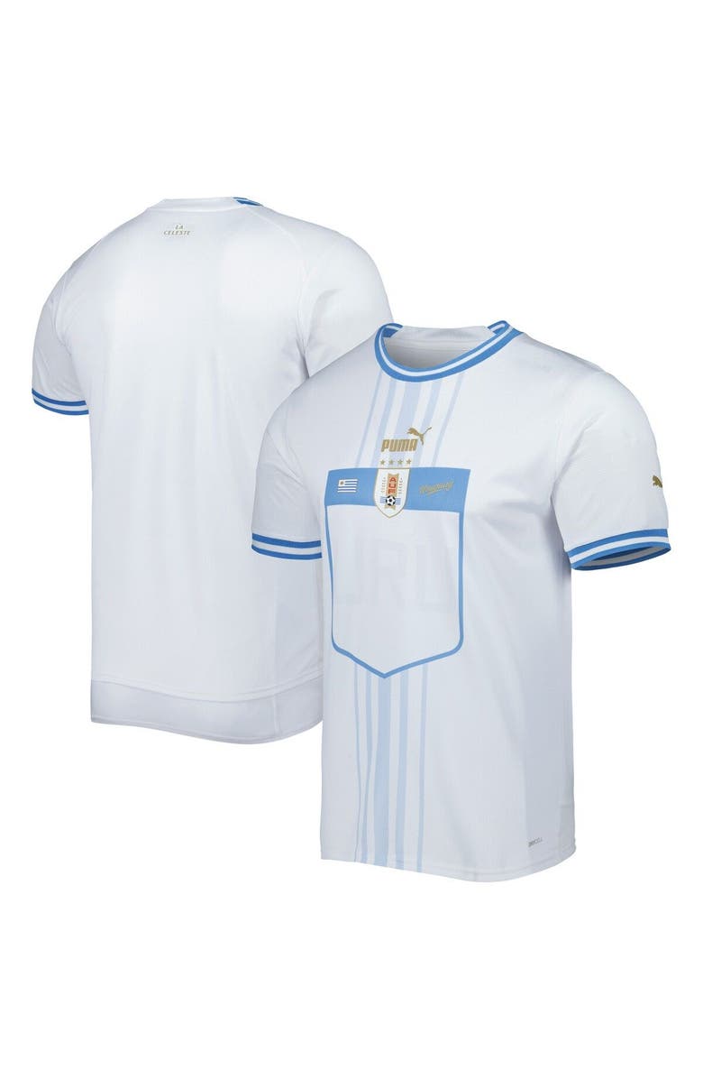 PUMA Men's Puma White Uruguay National Team 2022/23 Away Replica Jersey, Main, color,