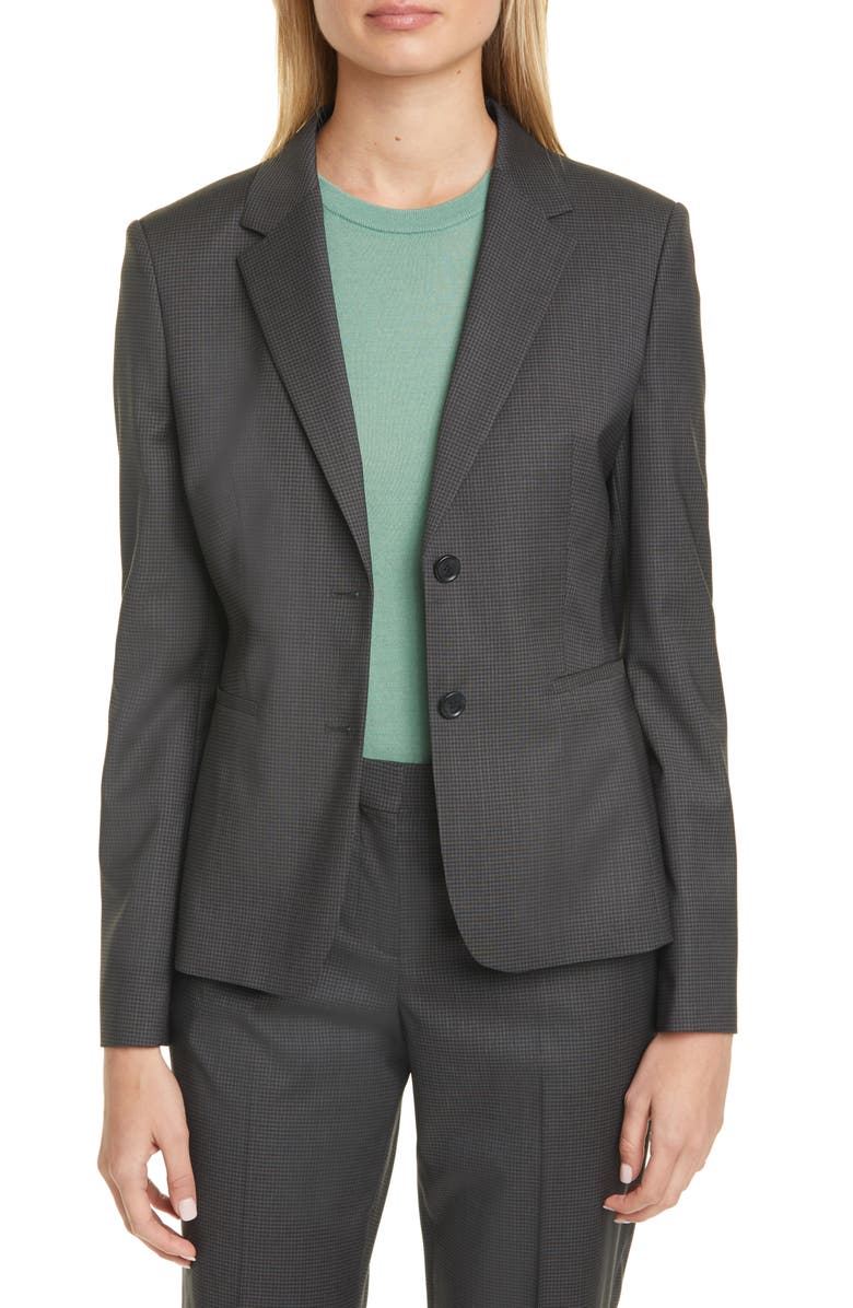 BOSS Jonina Vichy Check Suit Jacket, Main, color,