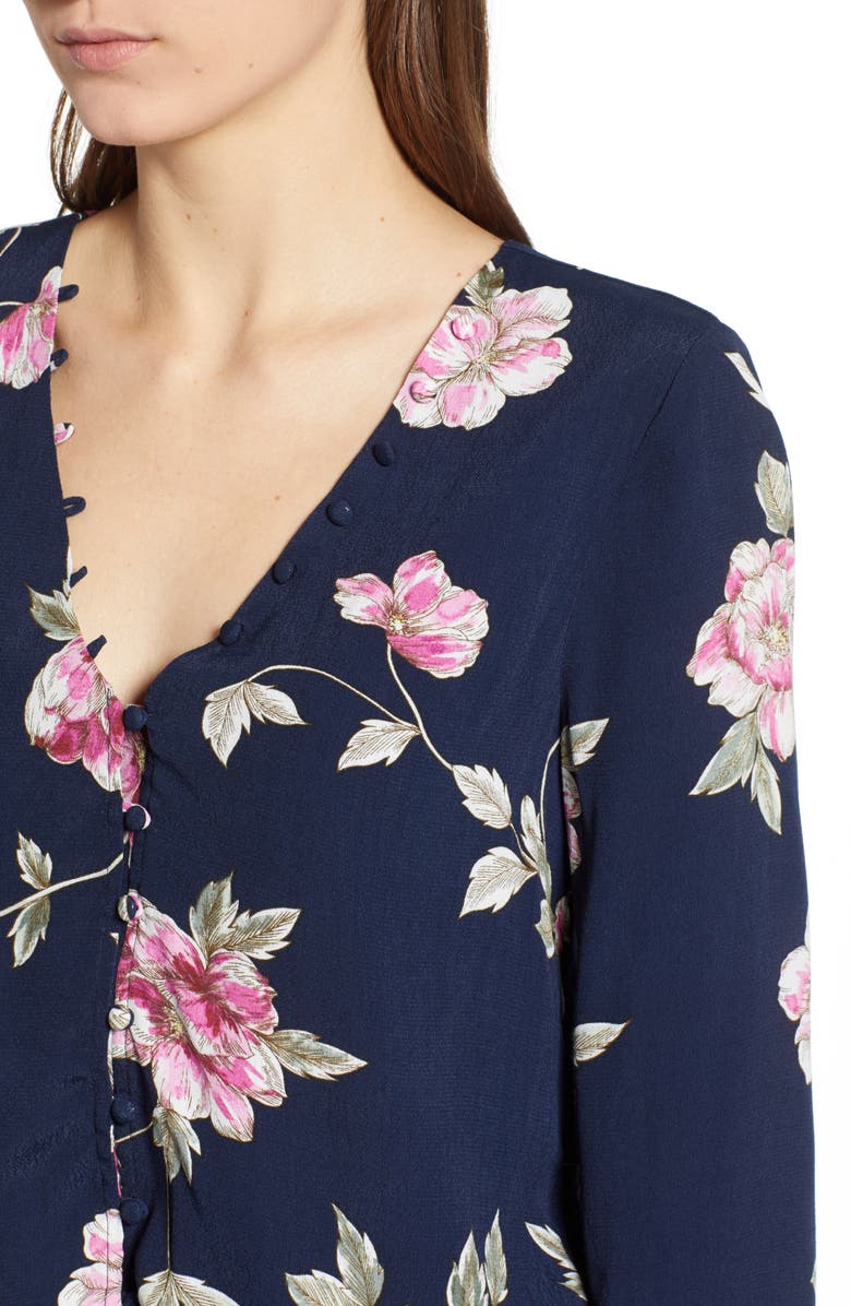 cupcakes and cashmere Jerome Floral Bell Sleeve Top, Alternate, color,