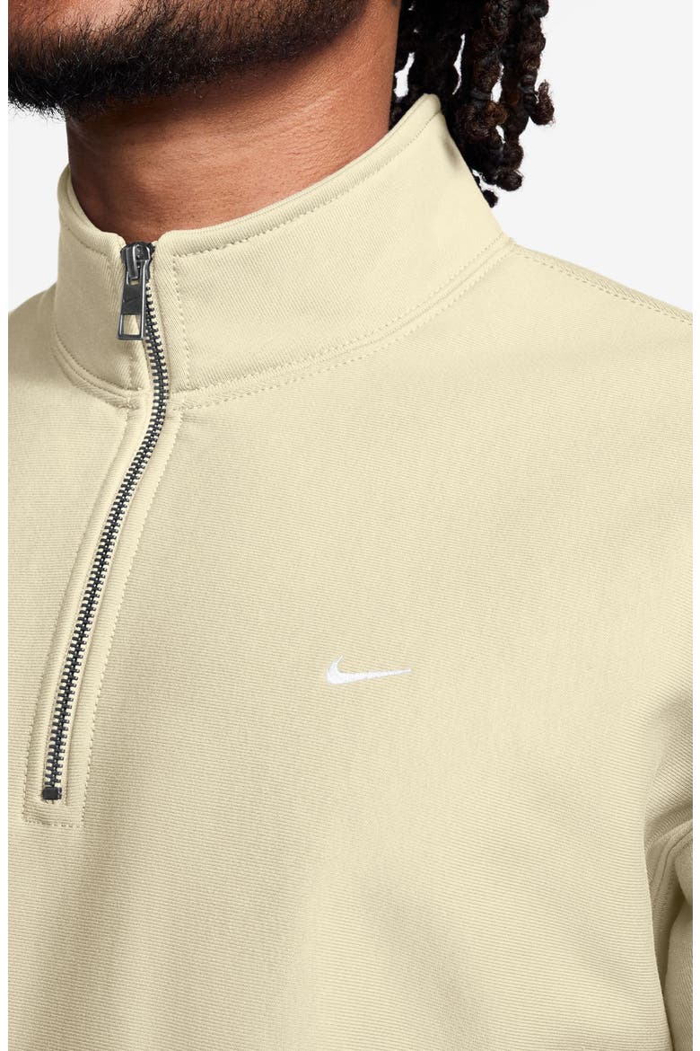 Solo Swoosh Fleece Quarter Zip Pullover, Alternate, color, COCONUT MILK/ WHITE