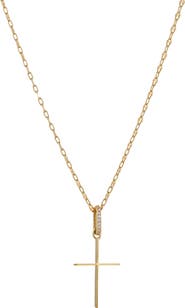 Nadri Cubic Zirconia Cross Pendant Necklace