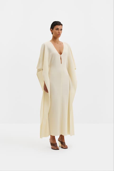 Janna Knitted V-neck Maxi Kaftan