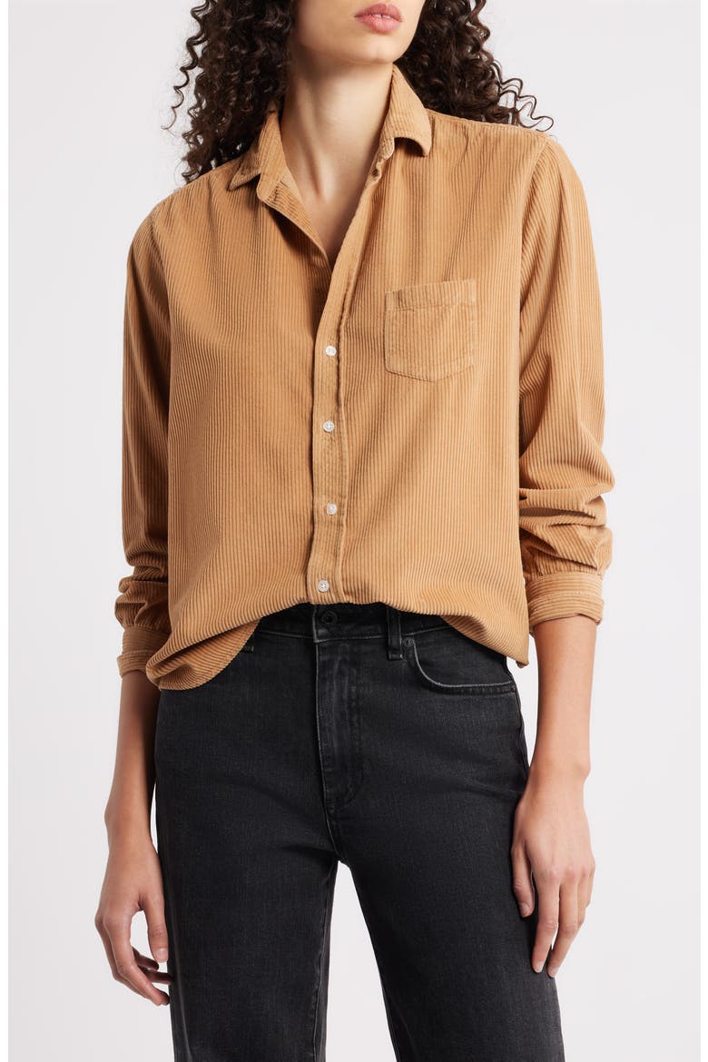 Barry Tailored Fit Corduroy Button-Up Shirt, Main, color, CAMEL CORDUROY