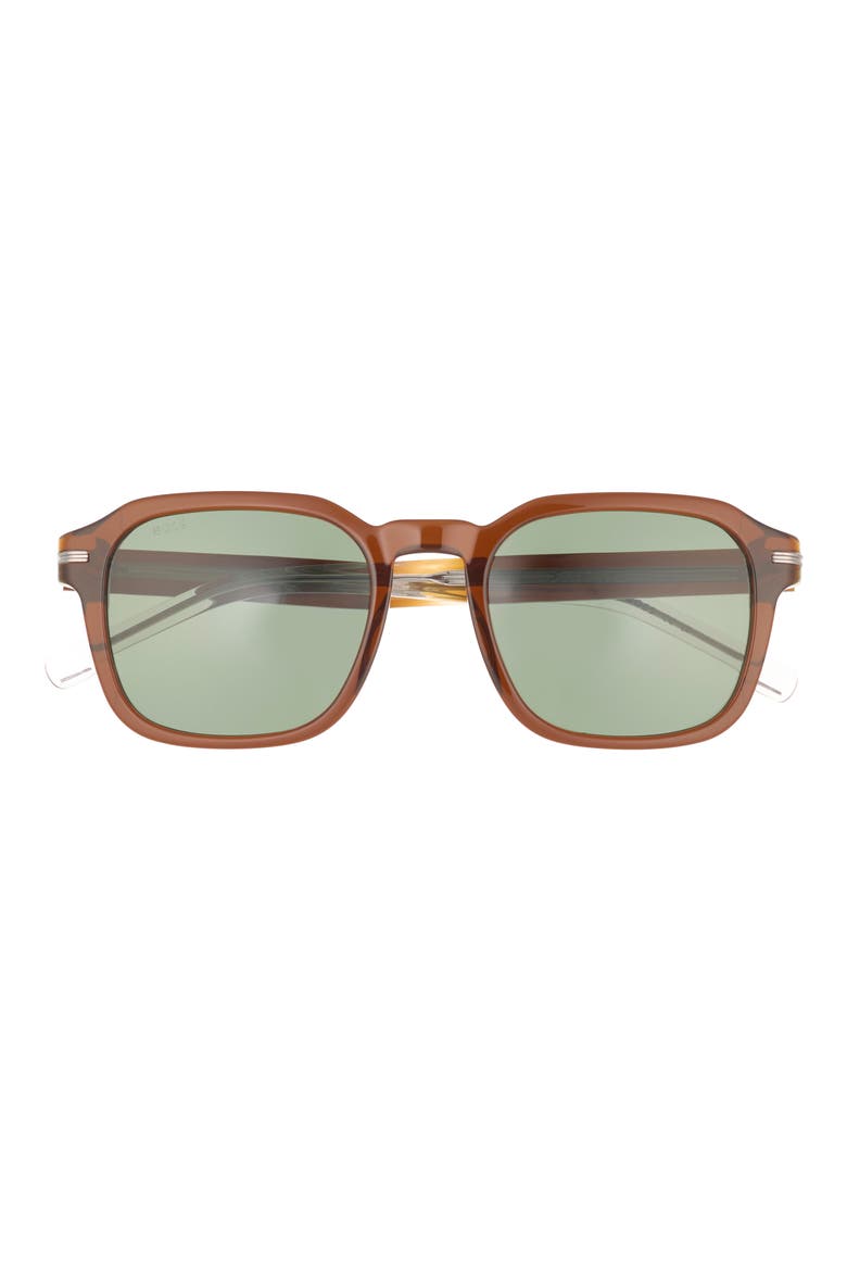 51mm Square Sunglasses, Main, color, BROWN