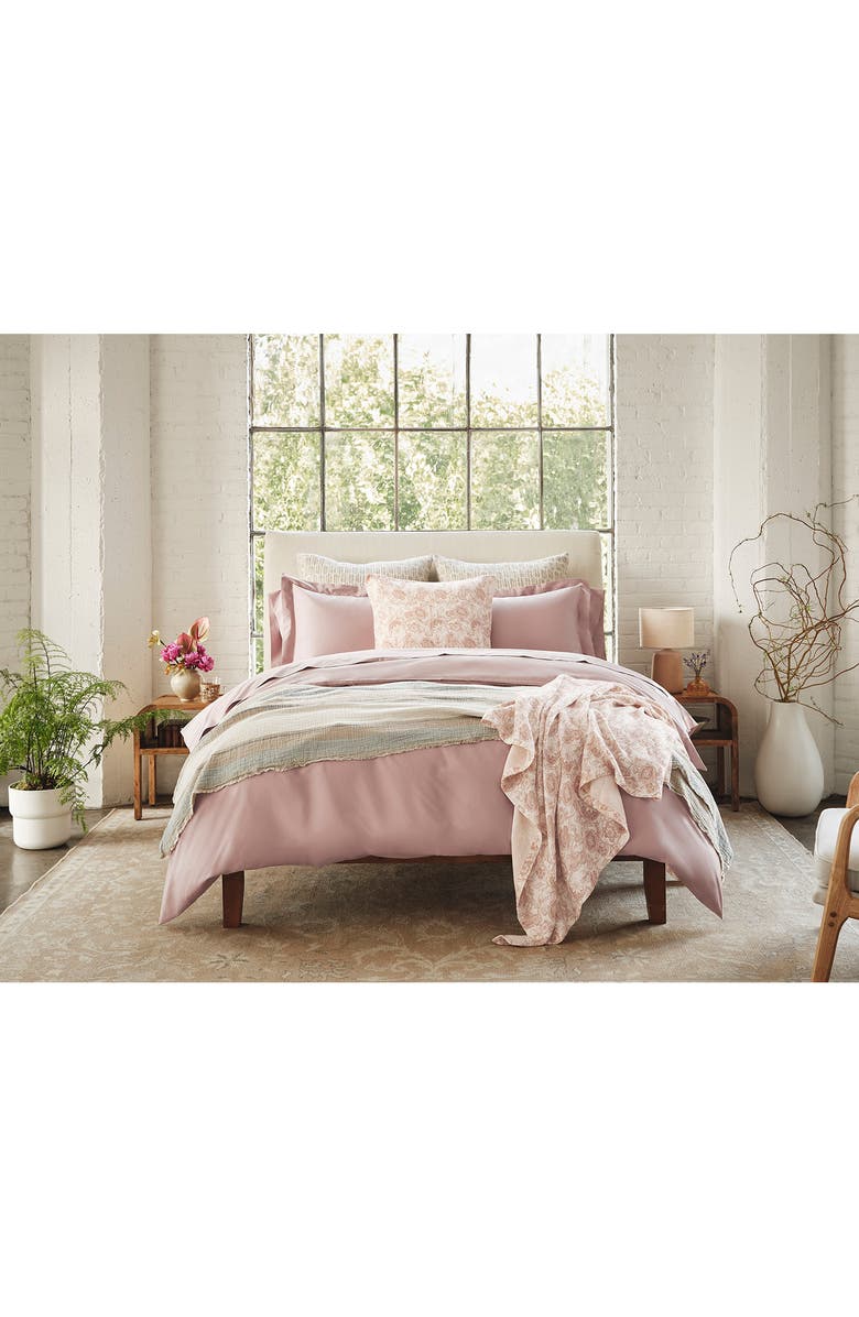 Coyuchi Classic Organic Cotton Sateen Duvet & Sham Set, Alternate, color, Mineral