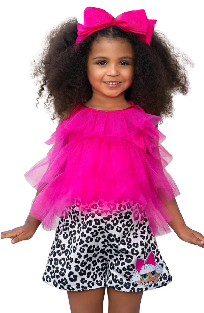 Mia Belle Girls Girls L.O.L. SURPRISE! Diva Shorts Set, Main, color, Pink