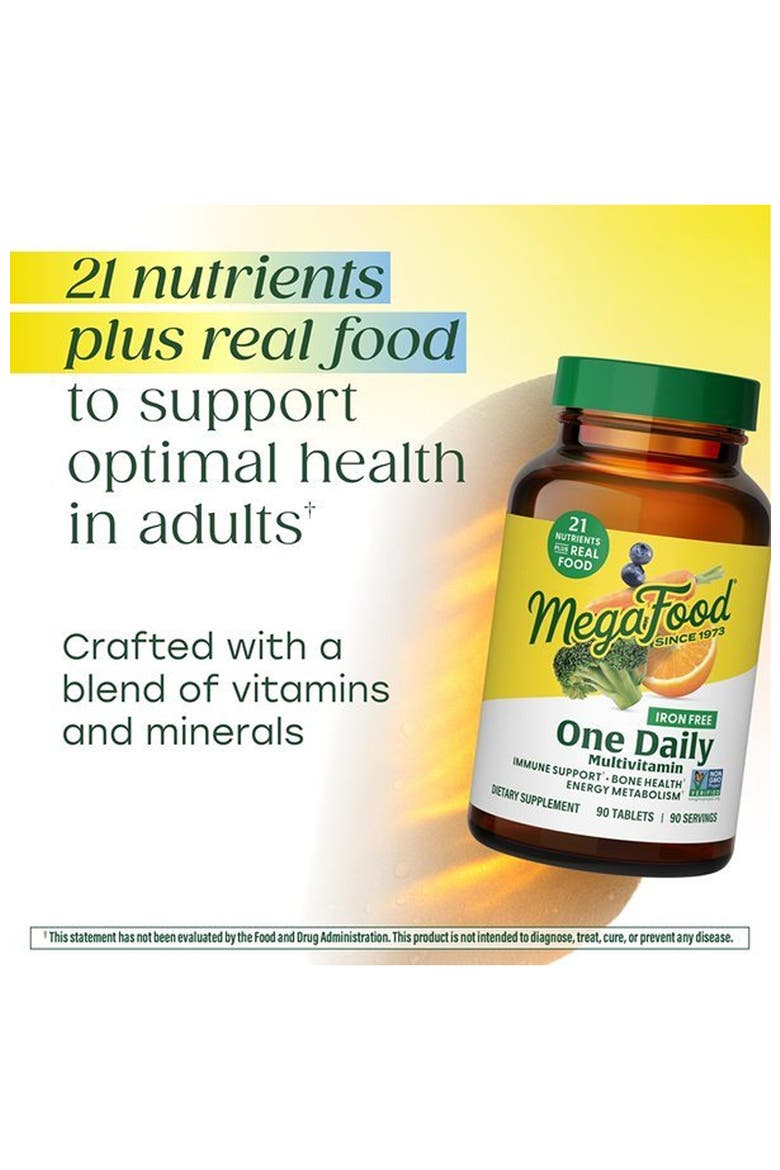 One Daily Multivitamin for Women & Men, Iron Free Multivitamin, Vegetarian, Non-GMO, 90 Tablets, Alternate, color, None