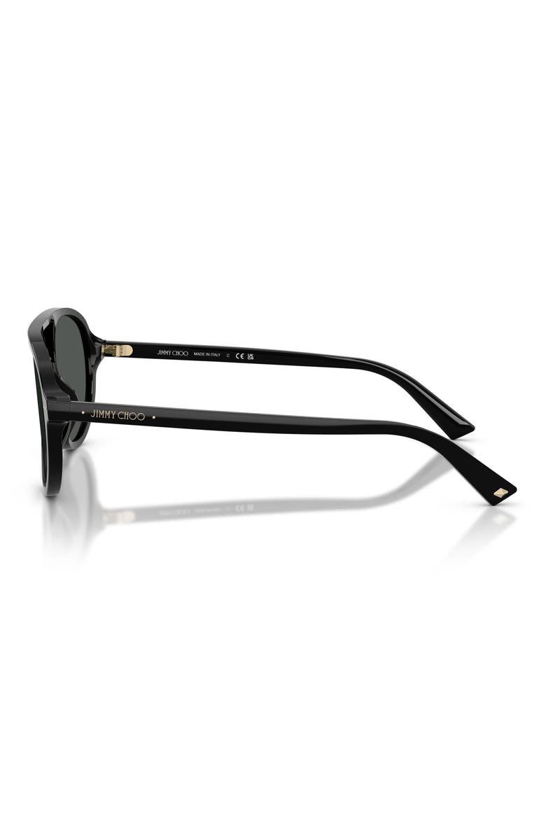 55mm Pilot Sunglasses, Alternate, color, BLACK / DARK GREY