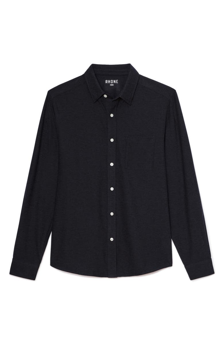 Rhone WFH Knit Button-Up Shirt, Alternate, color, True Black