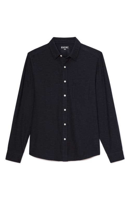 Rhone Wfh Knit Button-up Shirt In Black