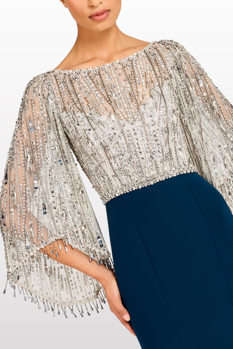 Wanderlust Embellished-Details Maxi Dress, Alternate, color, Ammonite - Blackthorne Blue