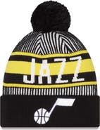 New Era Men's New Era Navy Utah Jazz Striped Cuffed Pom Knit Hat