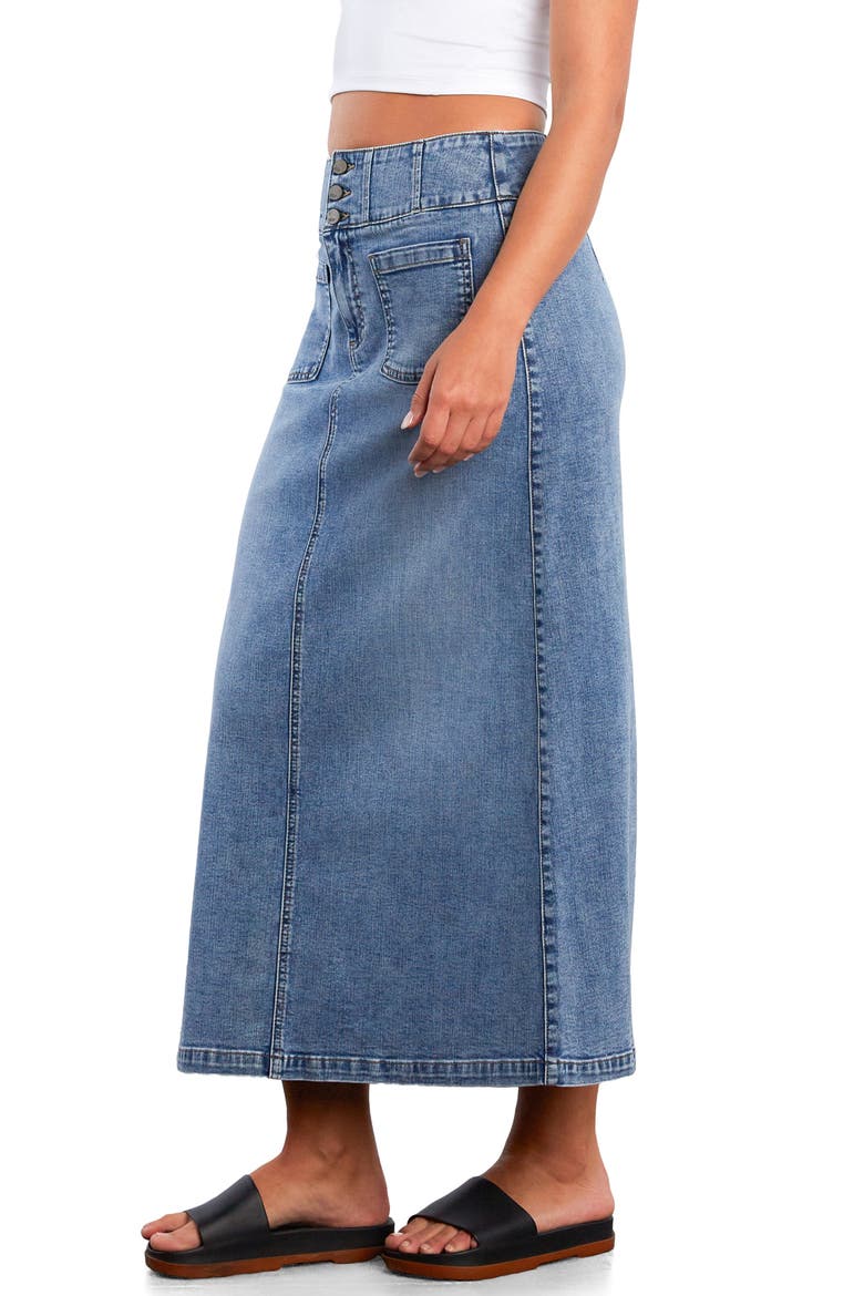 Norah Stretch Denim Maxi Skirt, Alternate, color, ATLANTIC BLUE