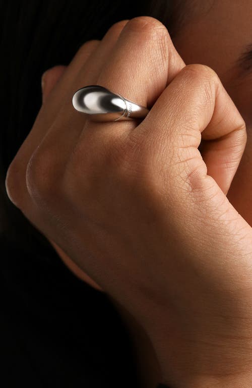 Pdpaola Rhodium-plated Bamboo Ring In Silver