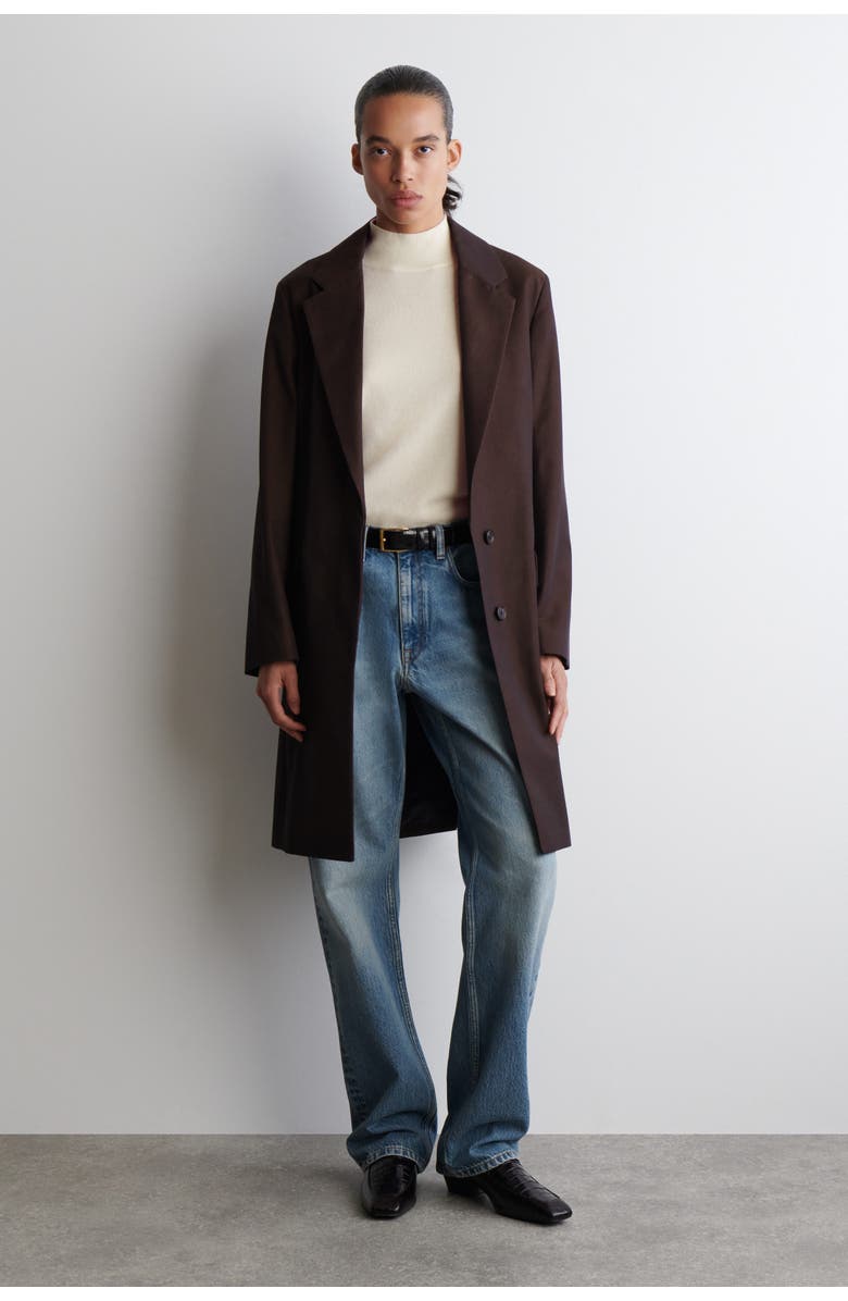 COS Cashmere Mock-Neck T-Shirt, Alternate, color, Ivory