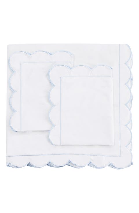 Scallop Embroidered Cotton Duvet Set