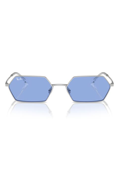 55mm Frameless Rectangle Sunglasses