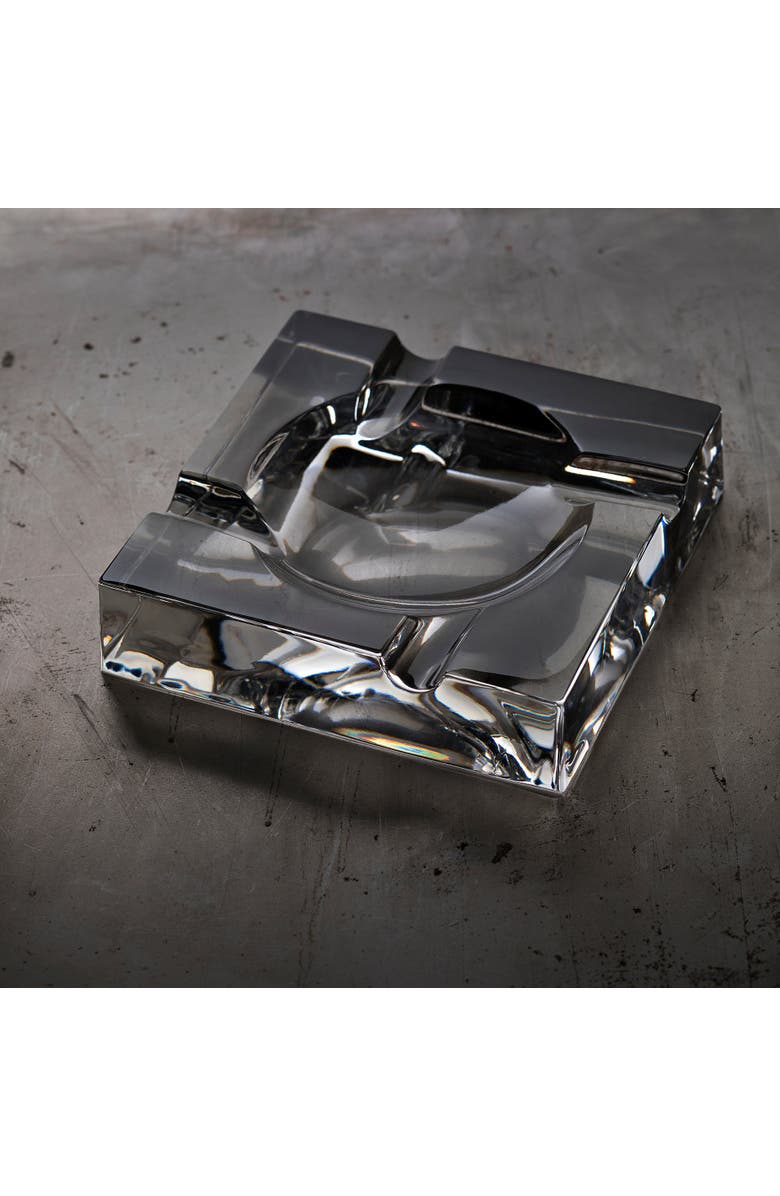 Arnolfo Di Cambio Ashtray / Cigar Holder Montecristo Rectangular, Alternate, color, Clear Crystal