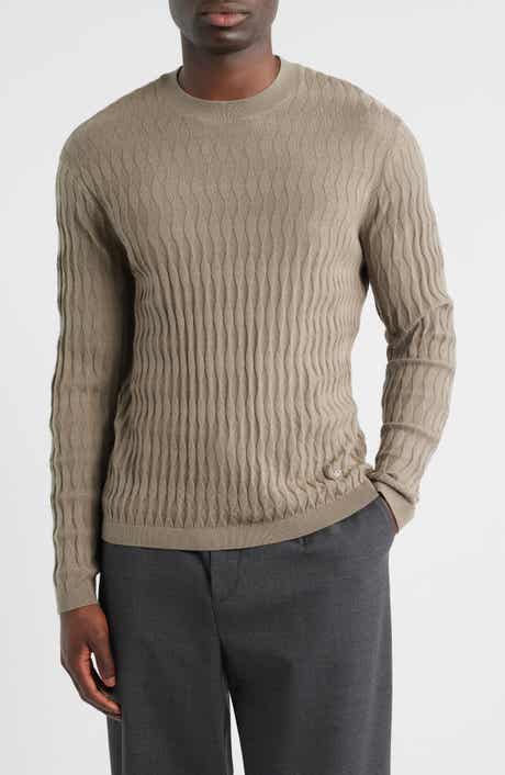 Emporio Armani Diamond Stitch Virgin Wool Crewneck Sweater