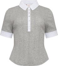 Cinq à Sept Jaden Rib Polo Top
