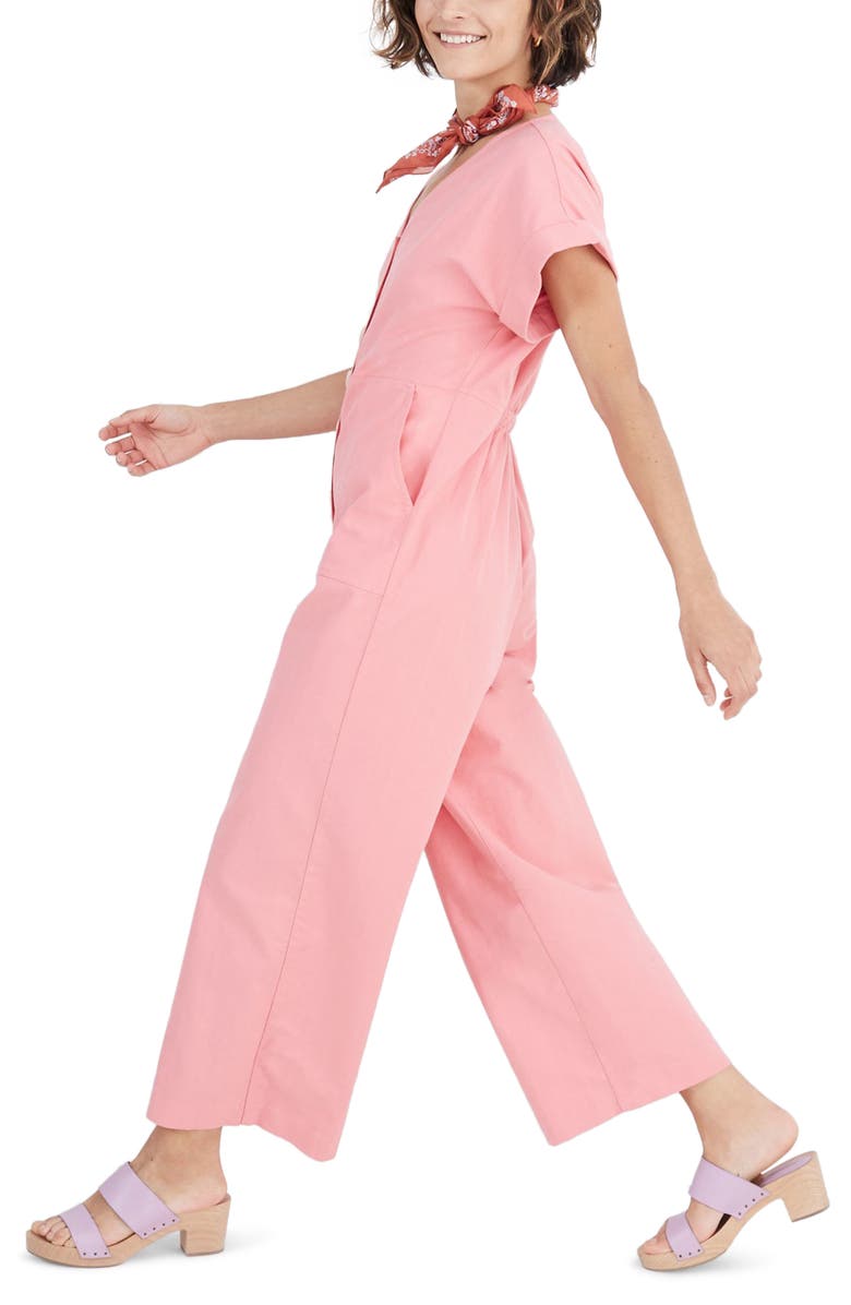 Madewell Button Front Day Jumpsuit, Alternate, color, 