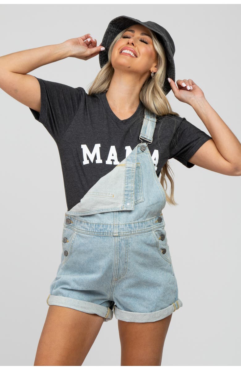 PinkBlush Denim Short Overalls, Main, color, Light Blue