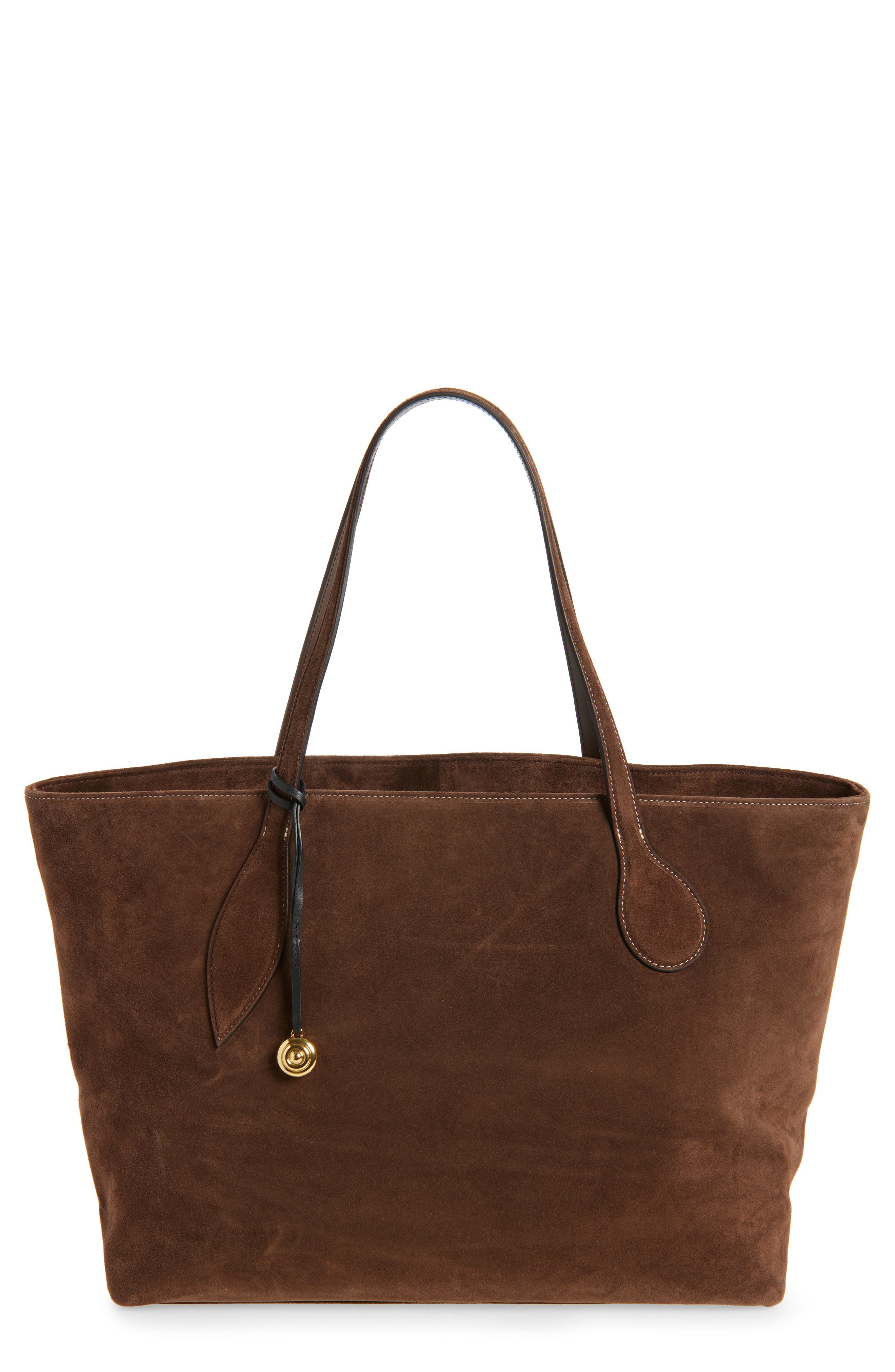 LIFFNER Large Sprout Leather Tote in Dark Brown 