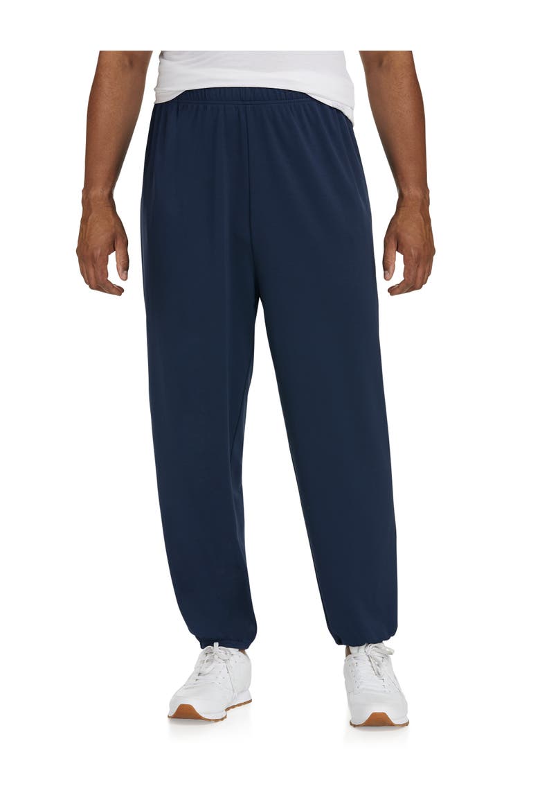 Performance Jersey Elastic-Hem Tech Pants, Main, color, NAVY