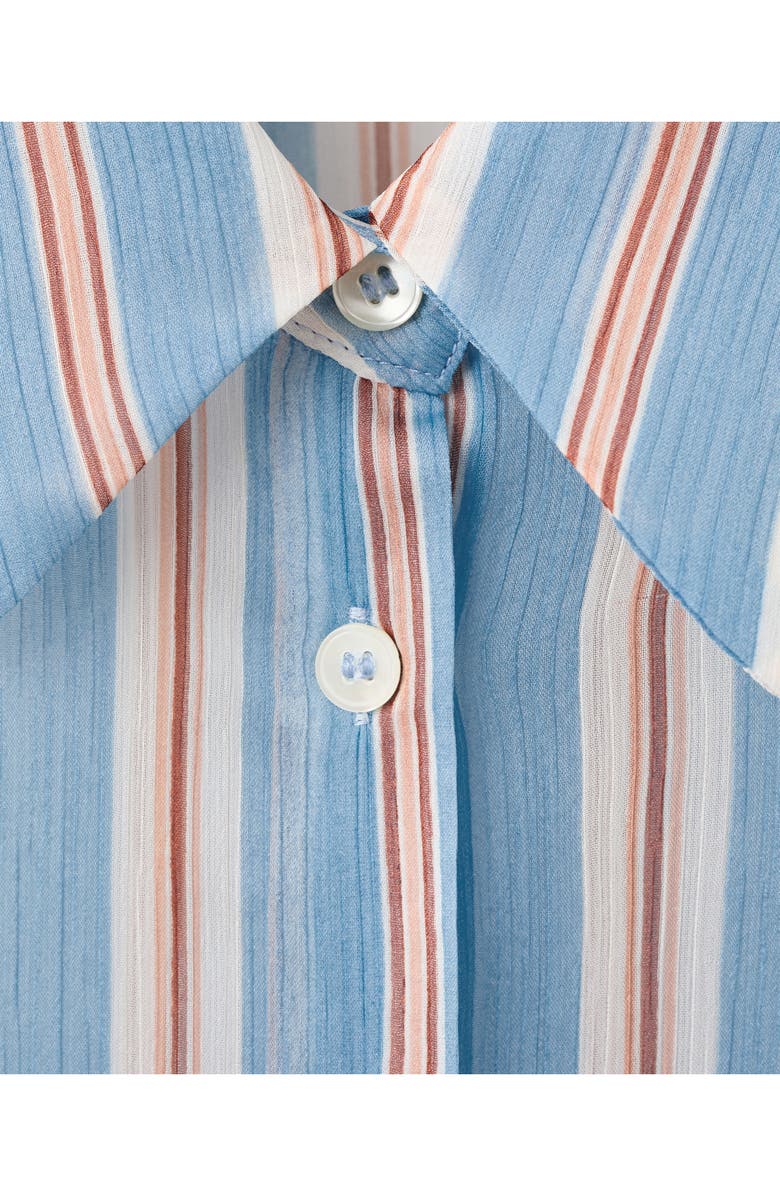 MANGO Stripe Scarf Hem Button-Up Shirt, Alternate, color, 