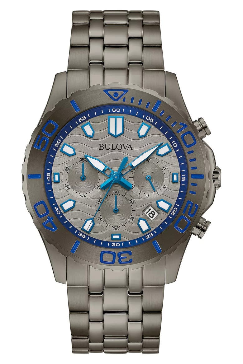Chronograph Bracelet Watch, 42mm, Main, color, GRAY