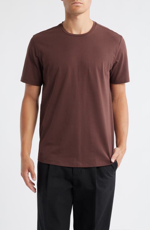 Crewneck Stretch Cotton T-Shirt