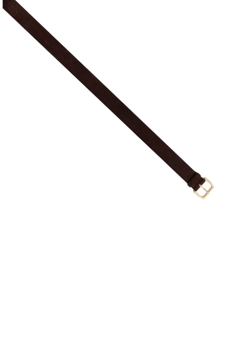 Leather belt with metal buckle, Alternate, color, Brown