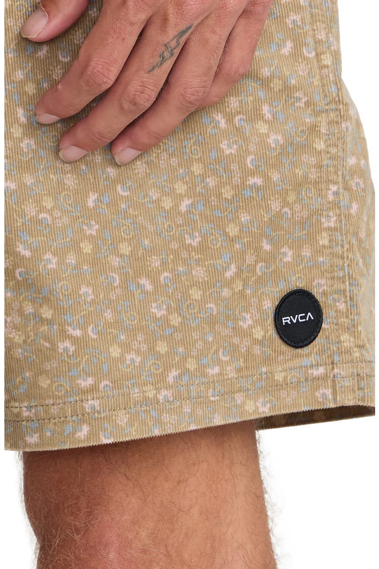 Escape Elastic Cord II Floral Corduroy Shorts, Alternate, color, COYOTE