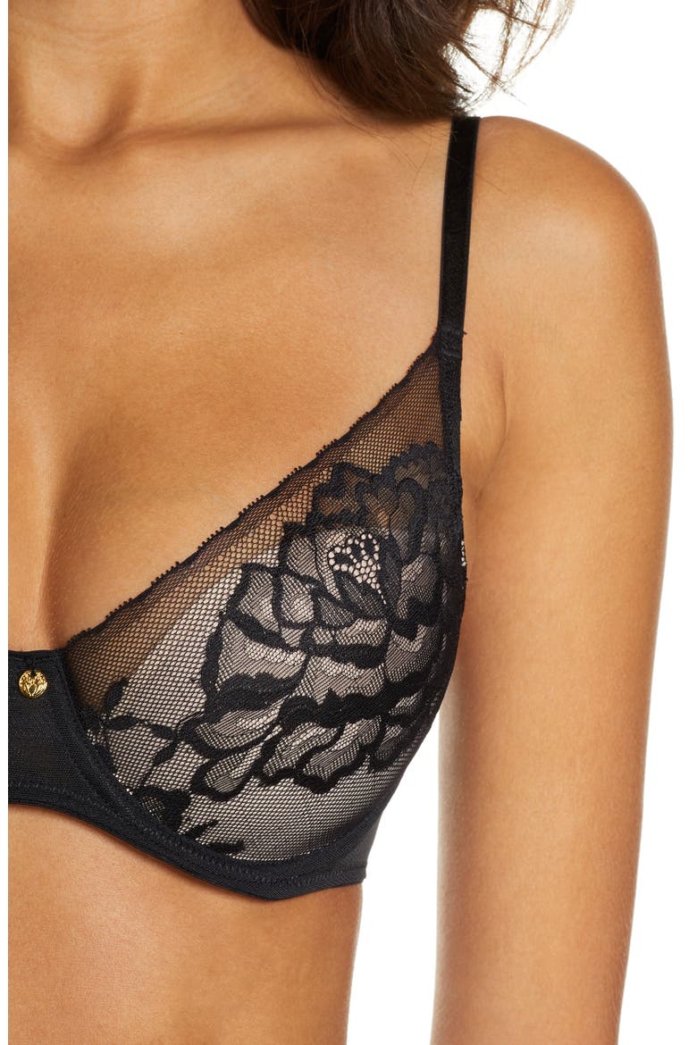 Flora Underwire Contour Bra, Alternate, color, BLACK/ LIGHT MOCHA