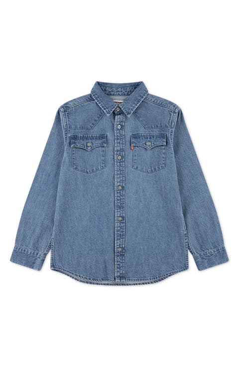 Kids' New Barstow Denim Button-Up Western Shirt