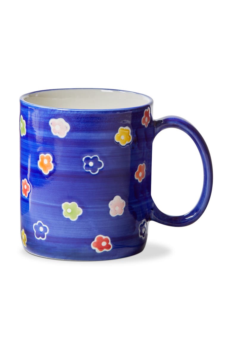 Ditzy Flower Mug Multi Stoneware Everyday, Main, color, Blue