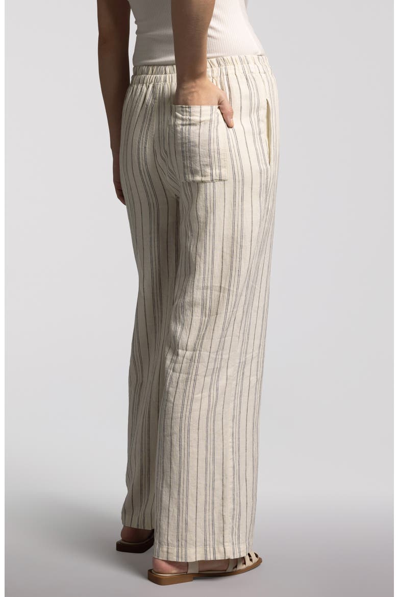 Elise Stripe Linen Blend Drawstring Pants, Alternate, color, IVORY