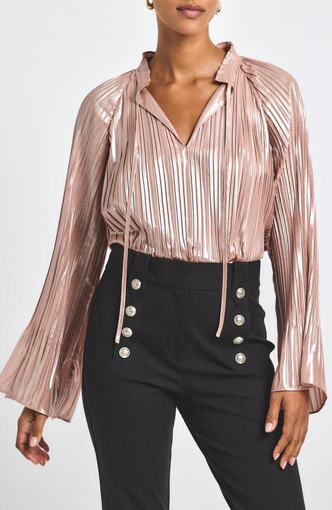 Claira Metallic Pleat Shirt