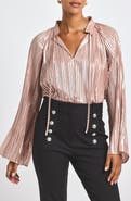 Derek Lam 10 Crosby Claira Metallic Pleat Shirt