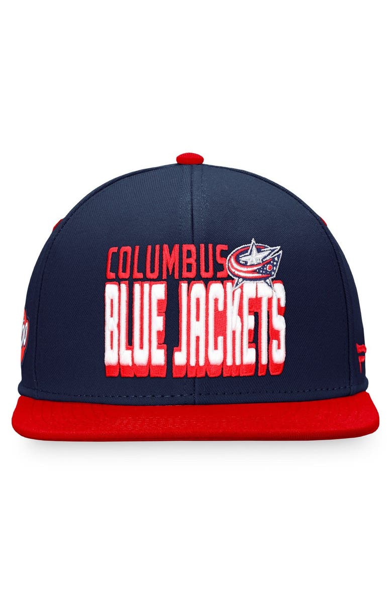FANATICS Men's Fanatics Branded Navy/Red Columbus Blue Jackets Heritage Retro Two-Tone Snapback Hat, Alternate, color, 