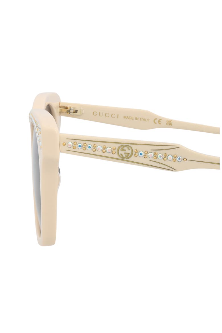 55mm Cat Eye Sunglasses, Alternate, color, IVORY IVORY BLUE