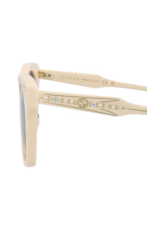 Gucci Crystal-embellished Wayfarer Sunglasses In Ivory Ivory Blue