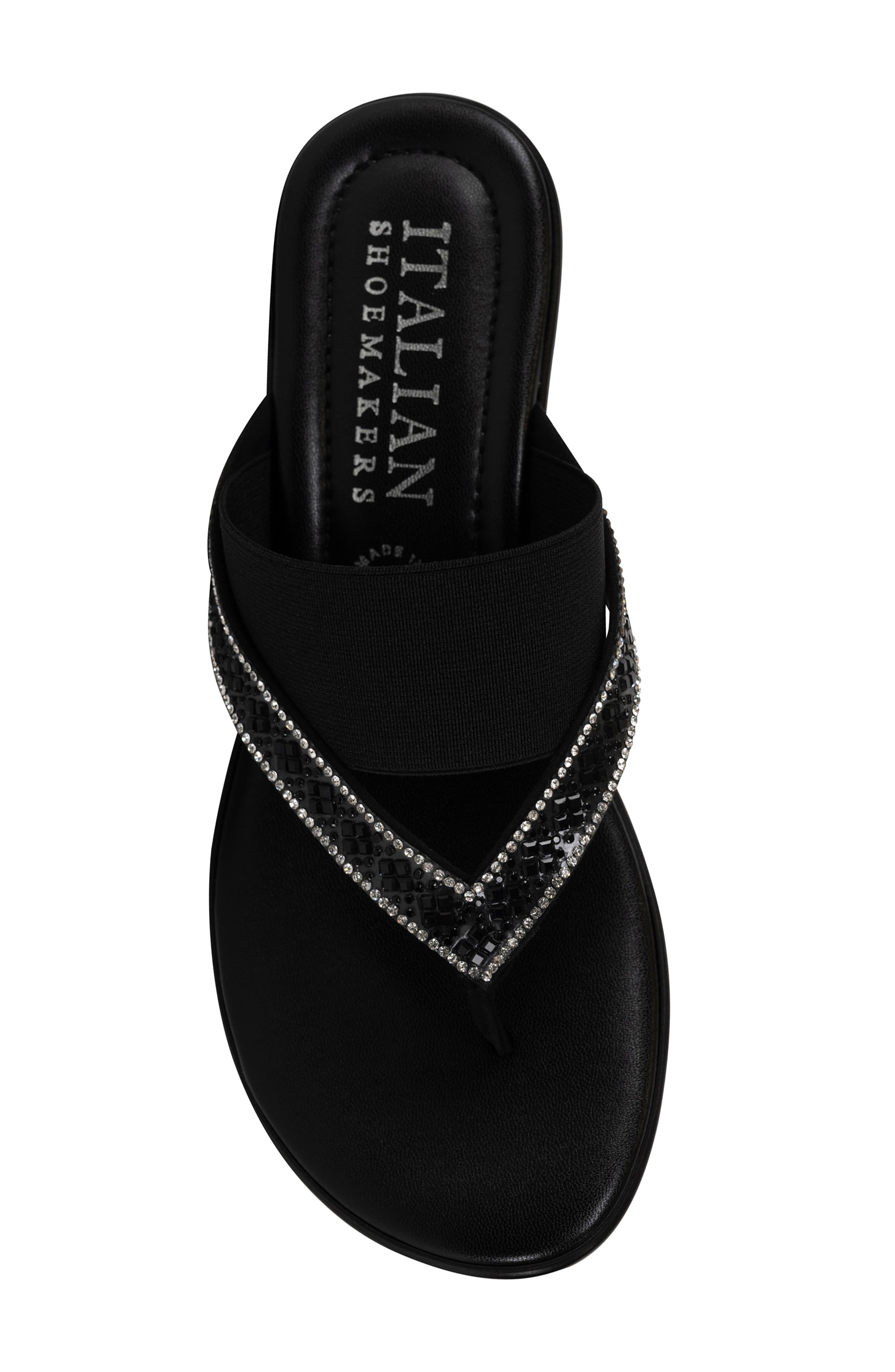 ITALIAN SHOEMAKERS Deleiza Wedge Flip Flop, Alternate, color, Black