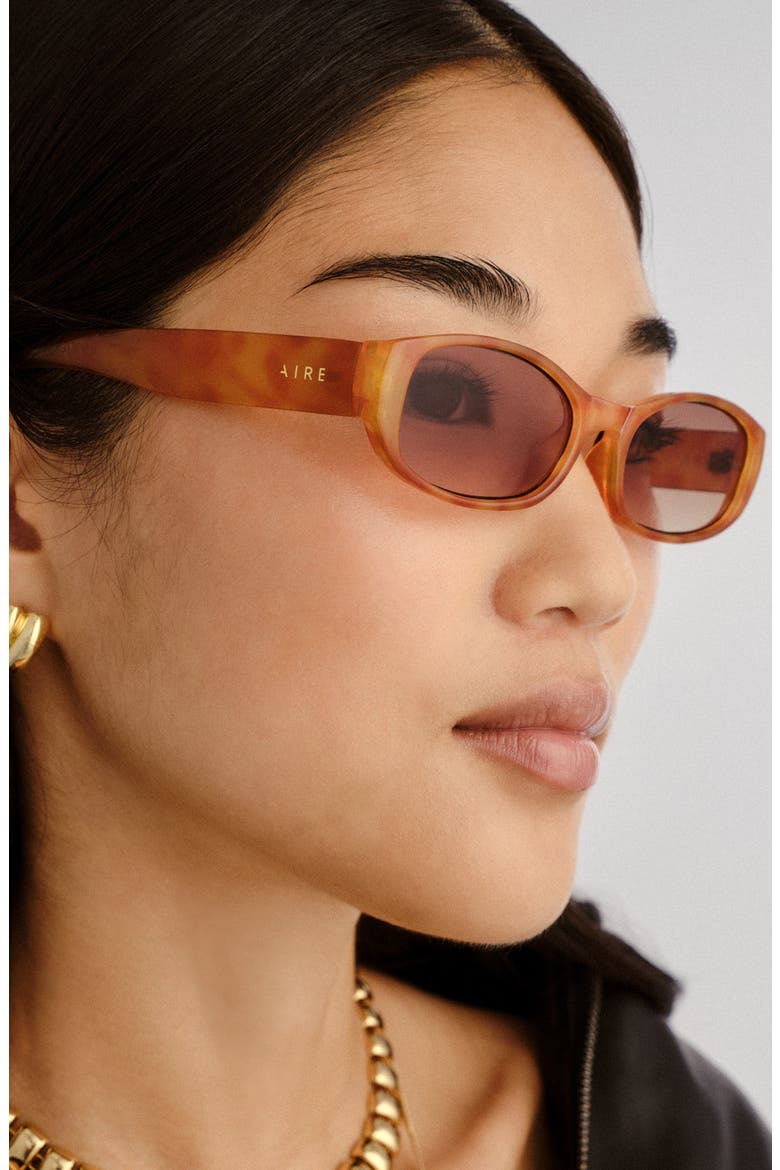 Caellum 52mm Oval Sunglasses, Alternate, color, VINTAGE TORT