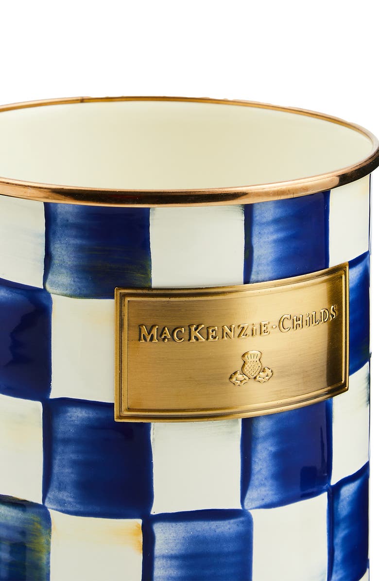 MACKENZIE CHILDS Royal Check Utensil Holder, Alternate, color, Blue/ White