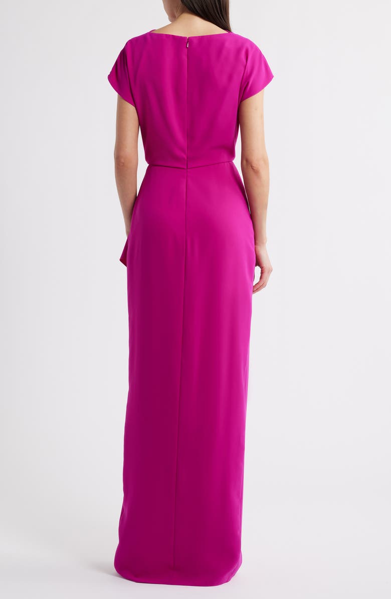 Amsale Cowl Neck Ruffle Dress, Alternate, color, Fuchsia