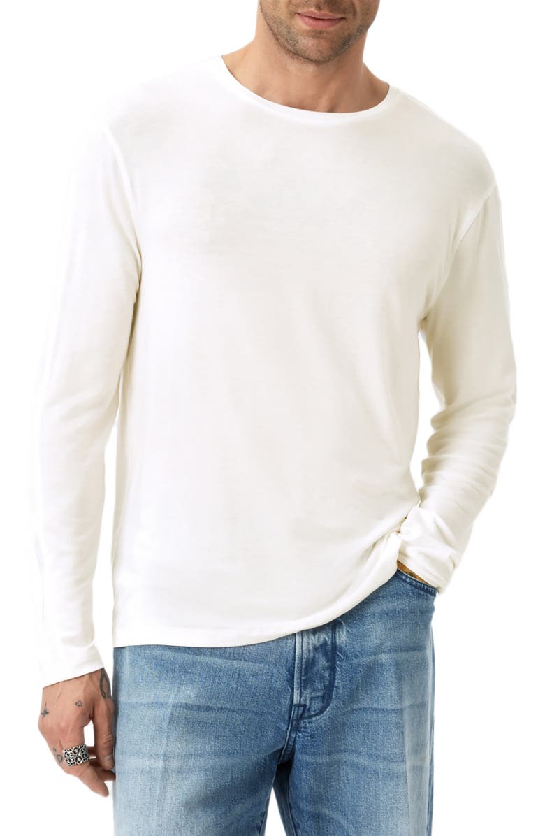 John Varvatos Clemente Lyocell & Wool Long Sleeve T-Shirt, Alternate, color, White