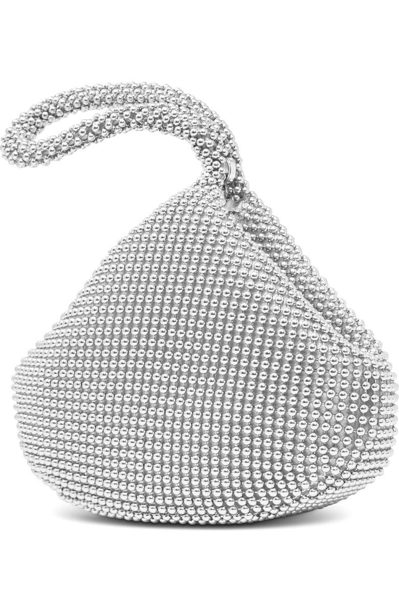 Jessica McClintock Staci Beaded Mesh Wristlet, Alternate, color, 42N Silver