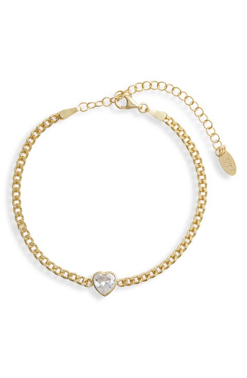 Fancy Shape Cubic Zirconia Curb Chain Bracelet