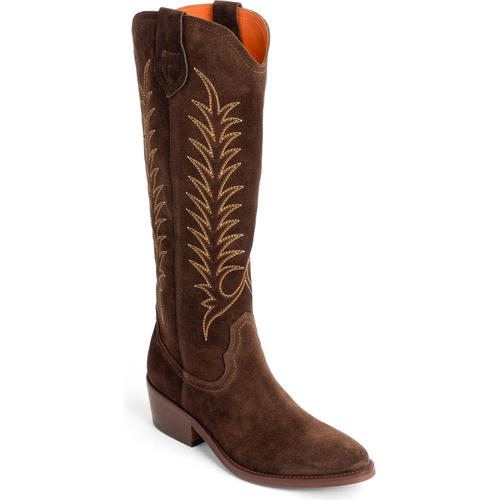 Penelope Chilvers Blanca Embroidered Western Boot In Brown